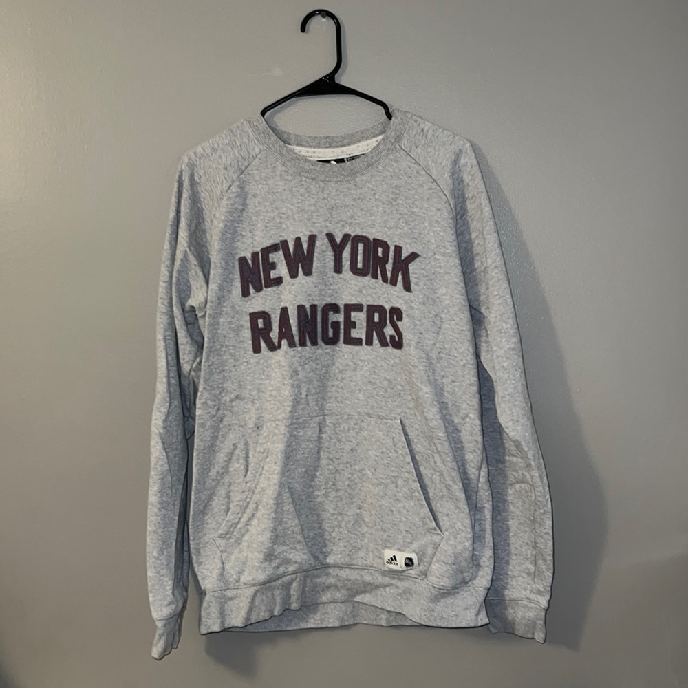 New York Rangers Adidas Mens Large Crewneck